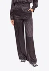 Fendi Ff Jacquard Silk Pants In Purple