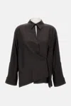 Fendi Ff Jacquard Silk Shirt In Brown