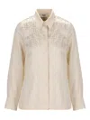 Fendi White Ff Silk Shirt Women In Neutral