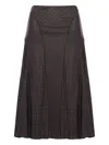 Fendi Ff Jacquard Silk Skirt In Brown