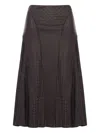 Fendi Ff Jacquard Silk Skirt In Brown