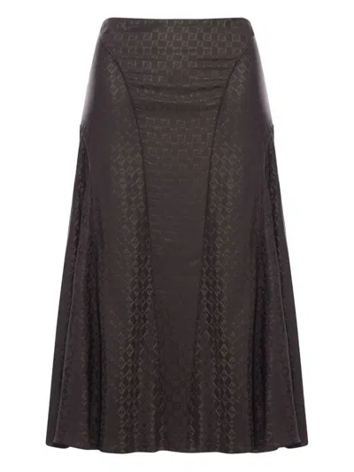 FENDI FENDI FF JACQUARD SILK SKIRT