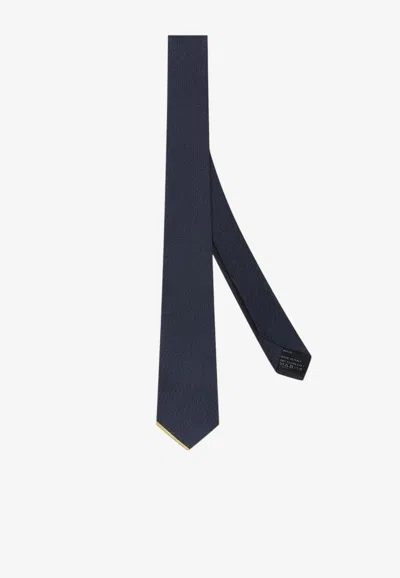 Fendi Ff Jacquard Silk Tie In Blue