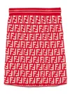Fendi Elastic Waist Skirt In Red