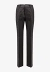 Fendi Ff Jacquard Straight-leg Pants In Black