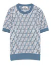 Fendi Ff-jacquard T-shirt In Blue