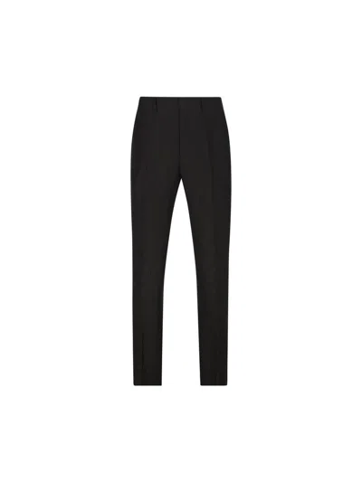 Fendi Ff Jacquard Tailored Trousers In Black