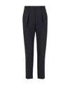 Fendi Ff-jacquard Tapered Wool Trousers In Black