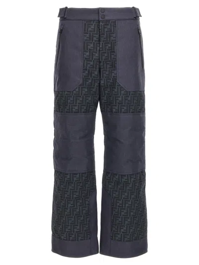 Fendi Ff Jacquard Technical Ski Pants In Charcoal