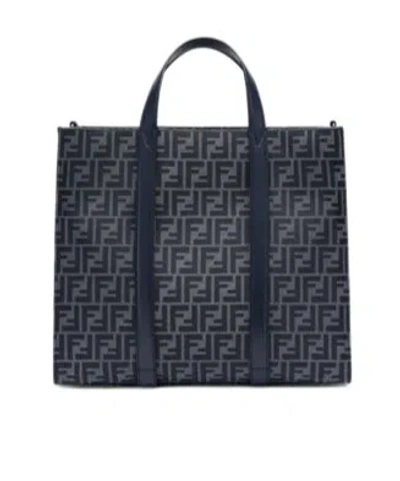 Fendi Ff Jacquard Tote Bag In Black