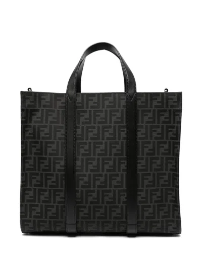 Fendi Ff Jacquard Tote Bag In Schwarz