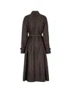 Fendi Monogram Jacquard Trench Coat In Brown