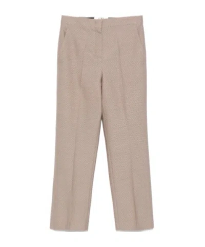 Fendi Ff-jacquard Trousers In Light Brown