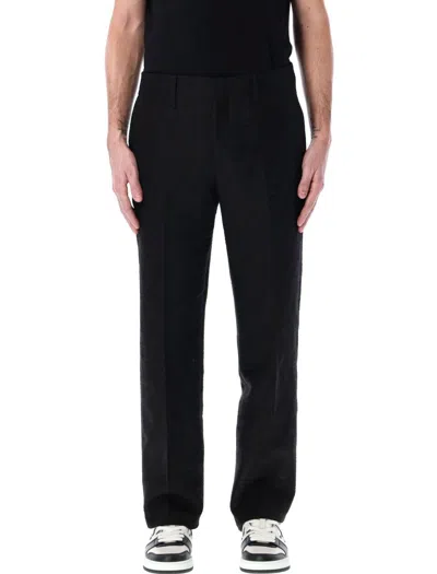 Fendi Ff Jacquard Trousers With Straight Fit In Black