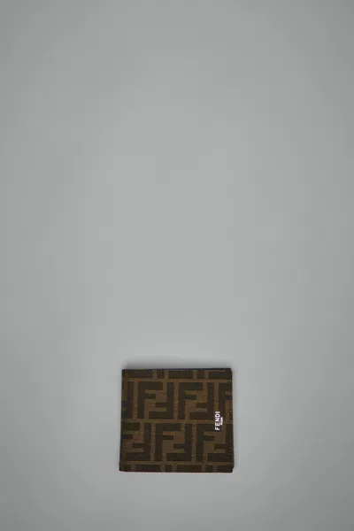 Fendi Ff Jacquard Wallet In Black