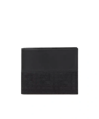 Fendi Ff Jacquard Wallet In Black