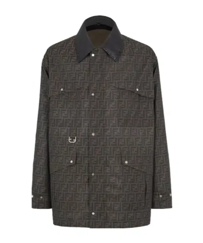 FENDI FENDI MONOGRAMMED COLLARED JACKET