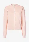 Fendi Ff Jacquard Wool Cardigan In Pink