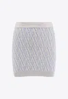 Fendi Wool And Cashmere Mini Skirt Skirts Light Blue In Light Blue