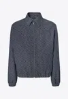 Fendi Embroidered Denim Bomber Jacket