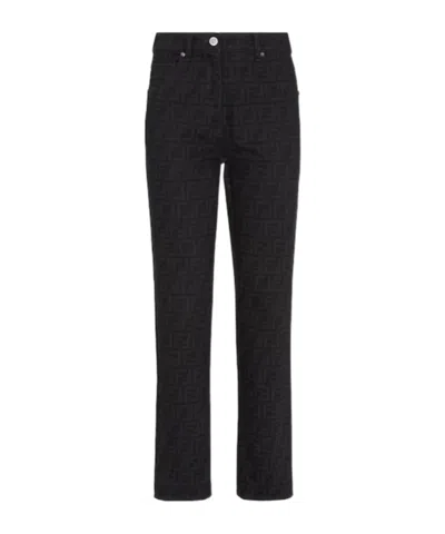FENDI FENDI FF LOGO SLIM-FIT JEANS