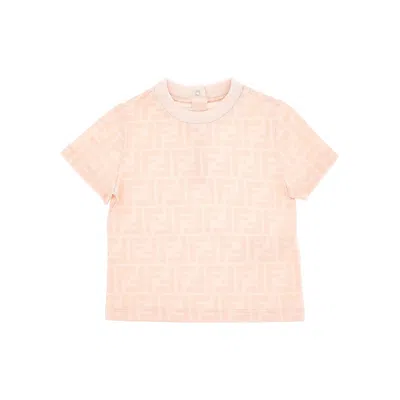 Fendi Ff Jersey T-shirt Kids In Pink