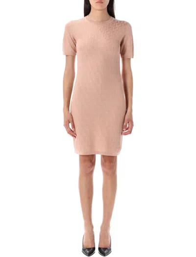 Fendi Ff Knit Mini Dress With Micro Motif