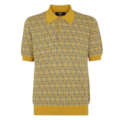 Fendi Ff Labyrinth Intarsia Polo Shirt In Multi