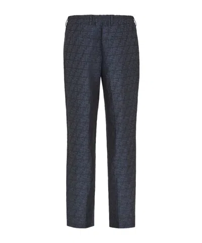Fendi Ff Labyrinth Jacquard Casual Pants In Black