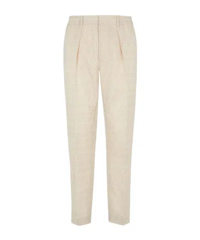 FENDI PLEATED PATTERNED TROUSERS