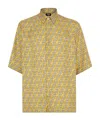 Fendi Ff Labyrinth Silk Shirt In Yellow