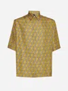 Fendi Ff Labyrinth Silk Shirt In Yellow