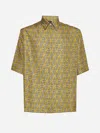 Fendi Ff Labyrinth Silk Shirt In Yellow
