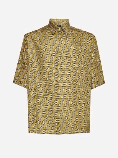 Fendi Ff Labyrinth Silk Shirt In Printed