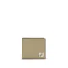 Fendi Men Ff Leather And Canvas Bifold Wallet In Green