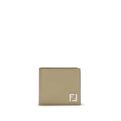 FENDI FF LEATHER AND CANVAS BIFOLD WALLET