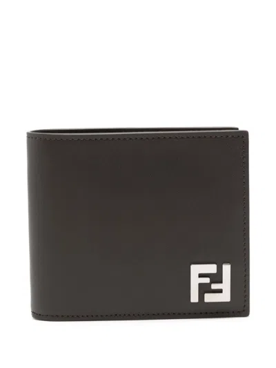 FENDI FENDI  FF LEATHER AND CANVAS BROWN BI-FOLD WALLET