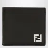 Fendi Ff Leather And Canvas Brown Bi-fold Wallet Men In Brown
