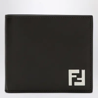 Fendi Ff Leather And Canvas Brown Bi-fold Wallet Men
