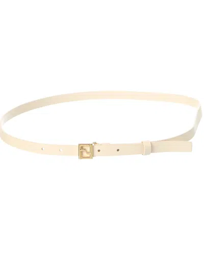 Fendi Ff Leather Belt In Beige