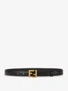 Fendi Ff Leather Belt In Black