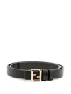 Fendi Ff Leather Belt In Black