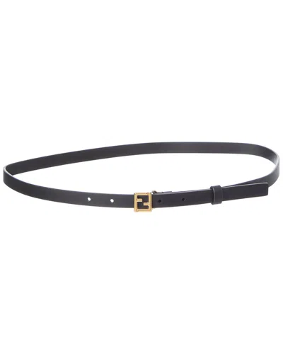 Fendi Ff Leather Belt In Black