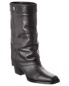 Fendi Ff Leather Boot In Black