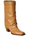 Fendi Ff Leather Boot In F0fme