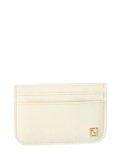 Fendi Ff Leather Card Case In Pink