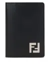 Fendi Ff Squared Leather Bi-fold Card Holder Accessories In Black