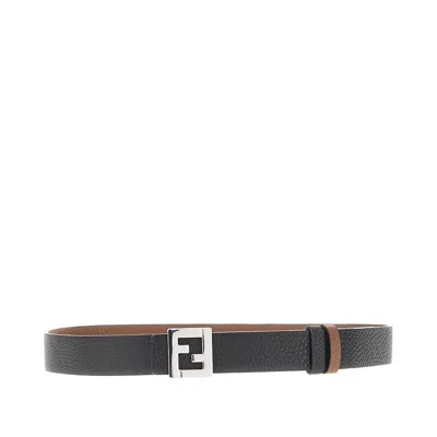 Fendi 'ff' Leather Reversible Belt In Multicolor