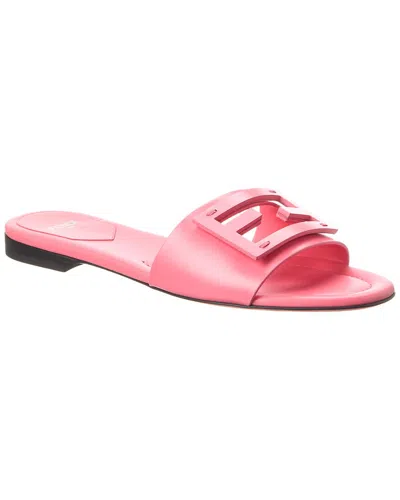 Fendi Ff Leather Sandal In F0ana Malva Malva
