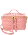 Fendi Ff Leather Vanity Case In Pink